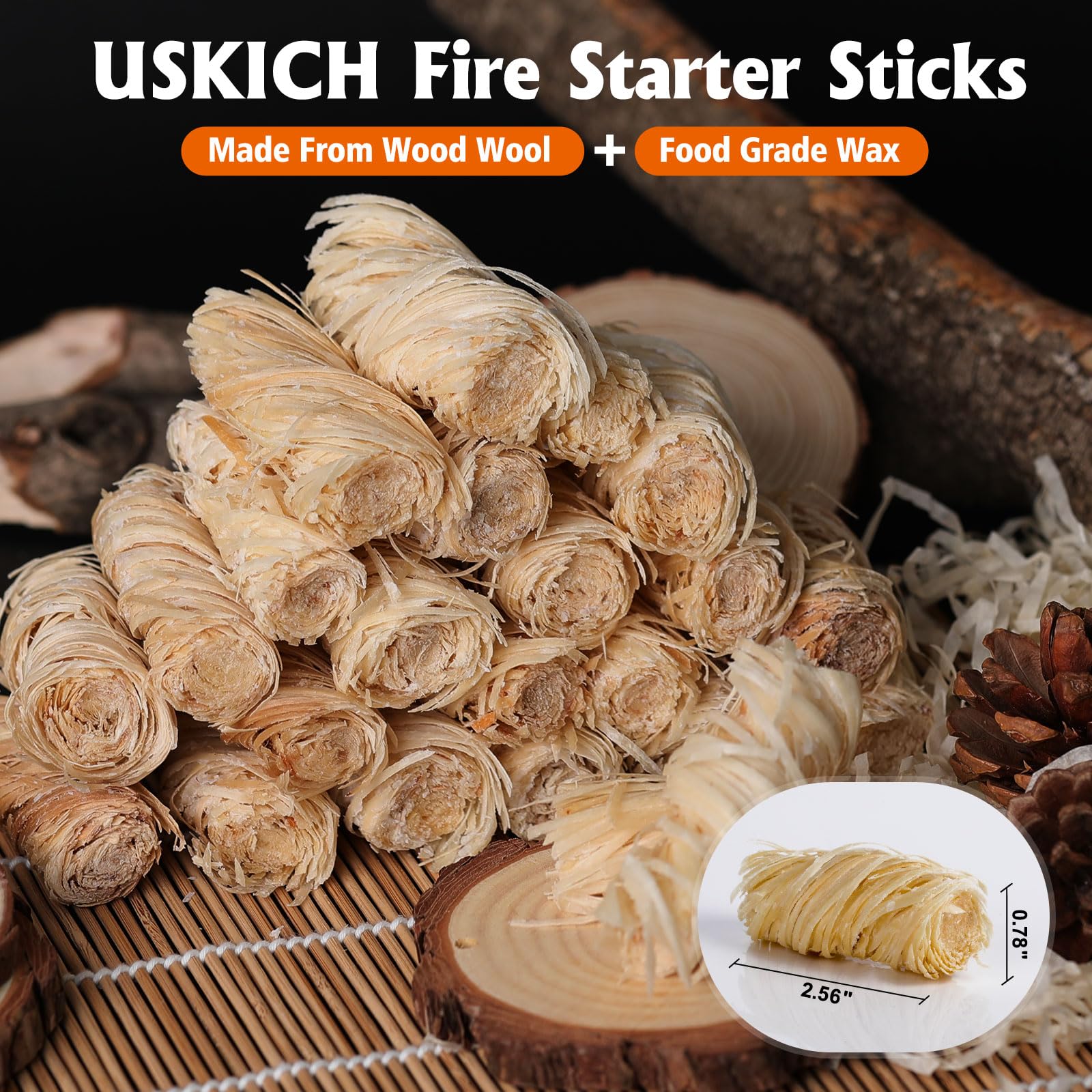 USKICH wood-pellet-stove fire starter lights stoves with ease.