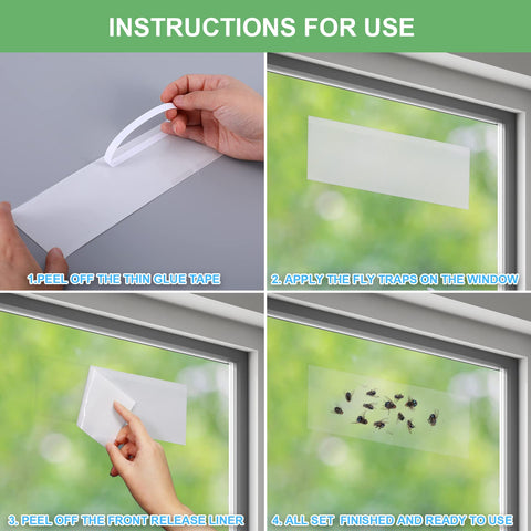 USKICH fly trap with adhesive strip removing cleanly from glass.