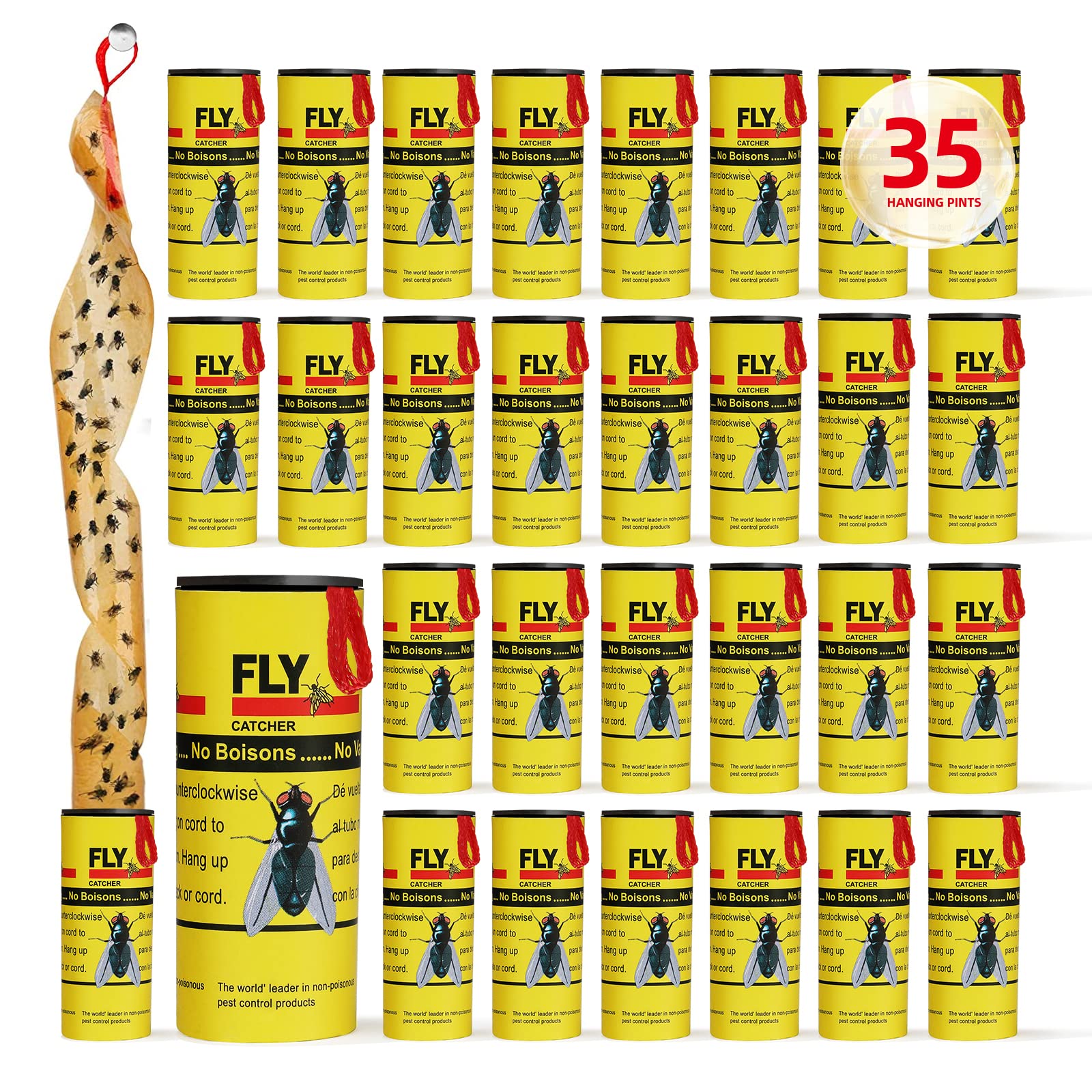 USKICH fly traps indoor-outdoor setup shows easy hanging for kitchens