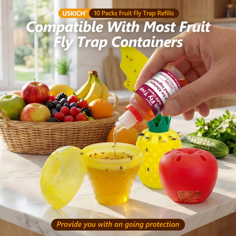 USKICH fruit fly trap refill liquid lure for effective indoor attraction.
