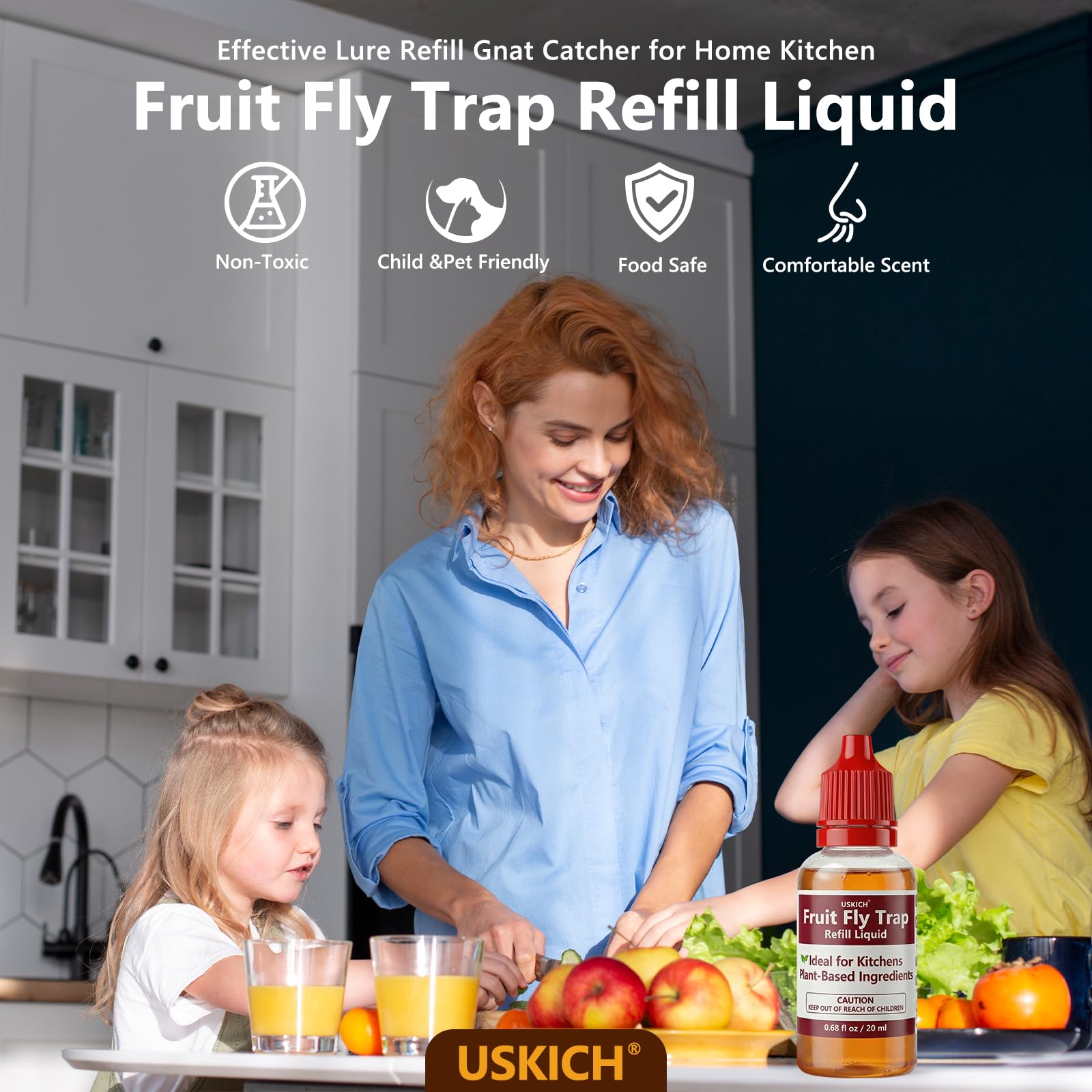 USKICH kitchen fruit fly trap refill to help keep countertops clear.