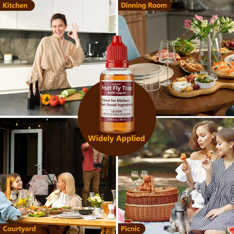 USKICH refill liquid delivers enduring fruit fly protection in any room.