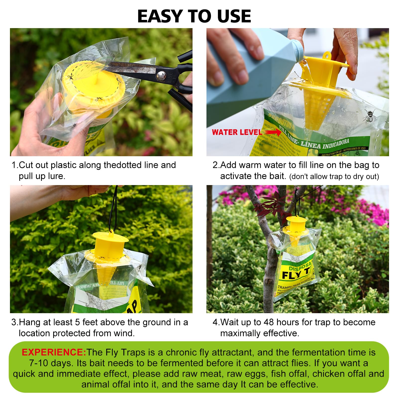 USKICH rainproof outdoor fly catcher hangs in sun or rain