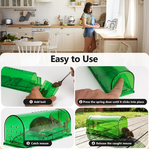 USKICH reusable waterproof mouse trap is easy to clean after use