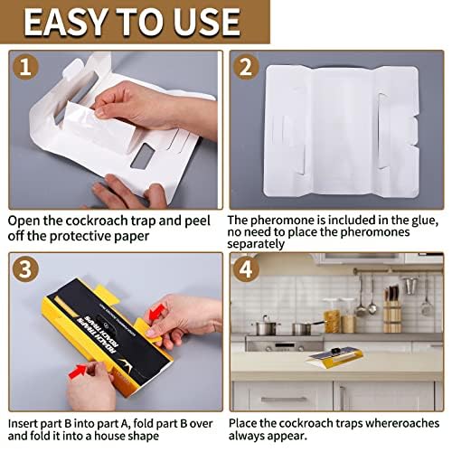 USKICH roach traps inside cabinet simplify placement in tight spaces.