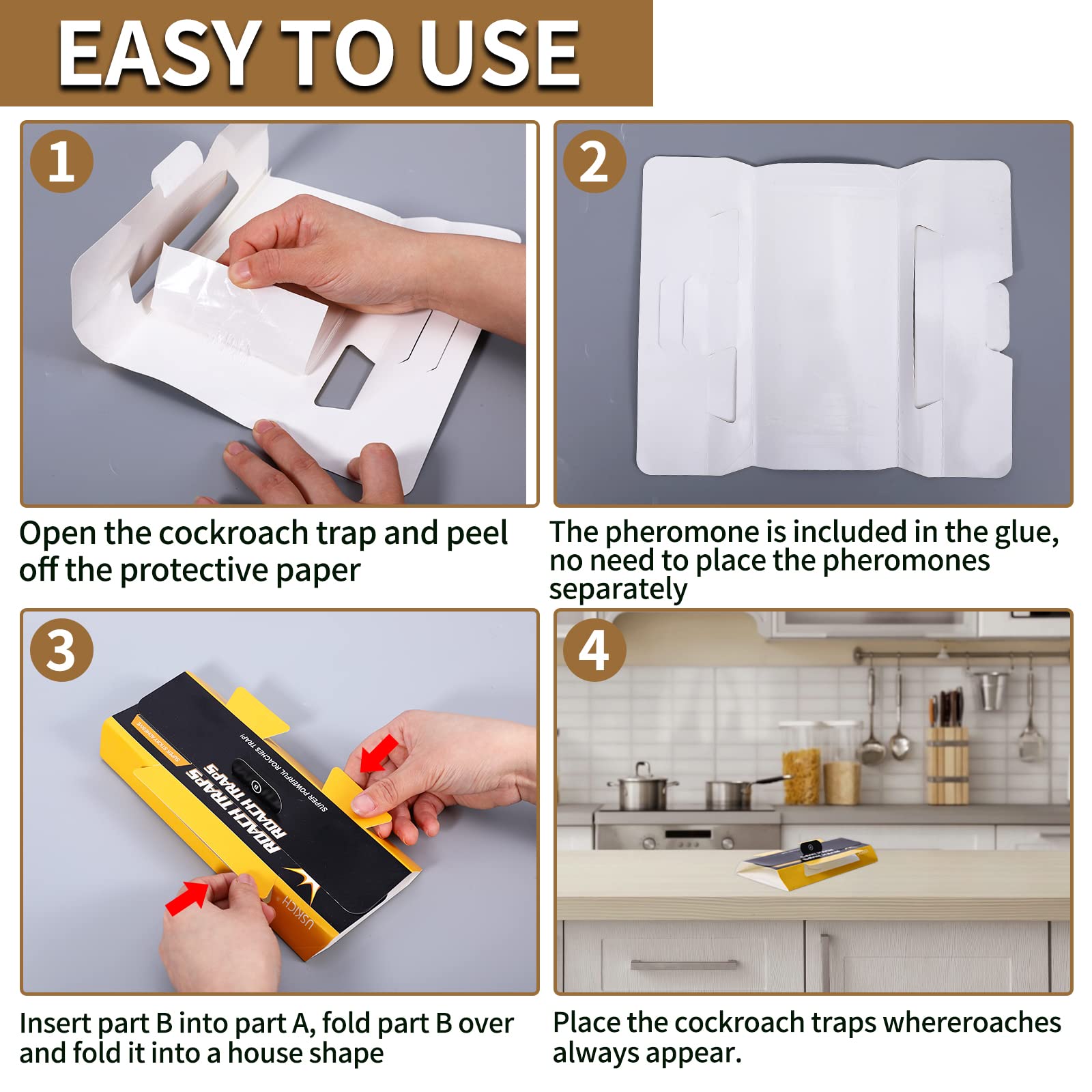 USKICH roach traps offer child and pet friendly protection for busy homes