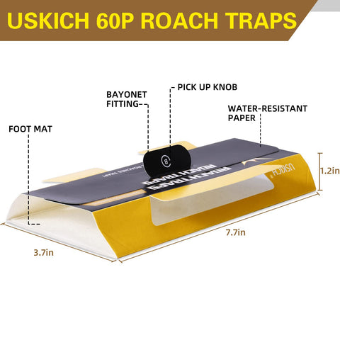 USKICH roach traps placed under sink for dark space targeting