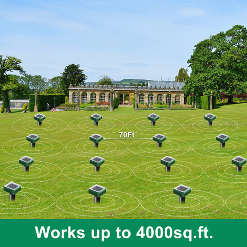 USKICH solar-powered operation reduces maintenance for outdoor pest protection.