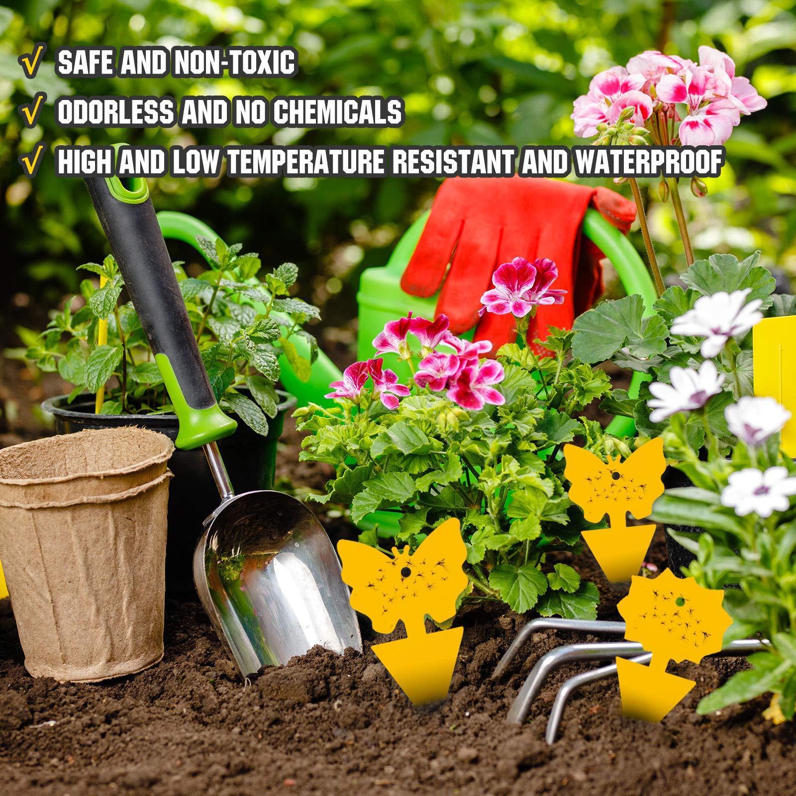 Waterproof gnat traps suitable for indoor and outdoor use.