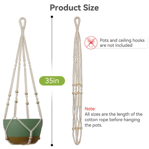 USLAI ivory macrame hanger pair enhances space-saving vertical display