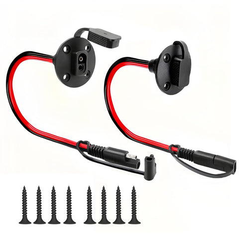 Usngsny SAE quick connector harness with sidewall port for easy battery connections.