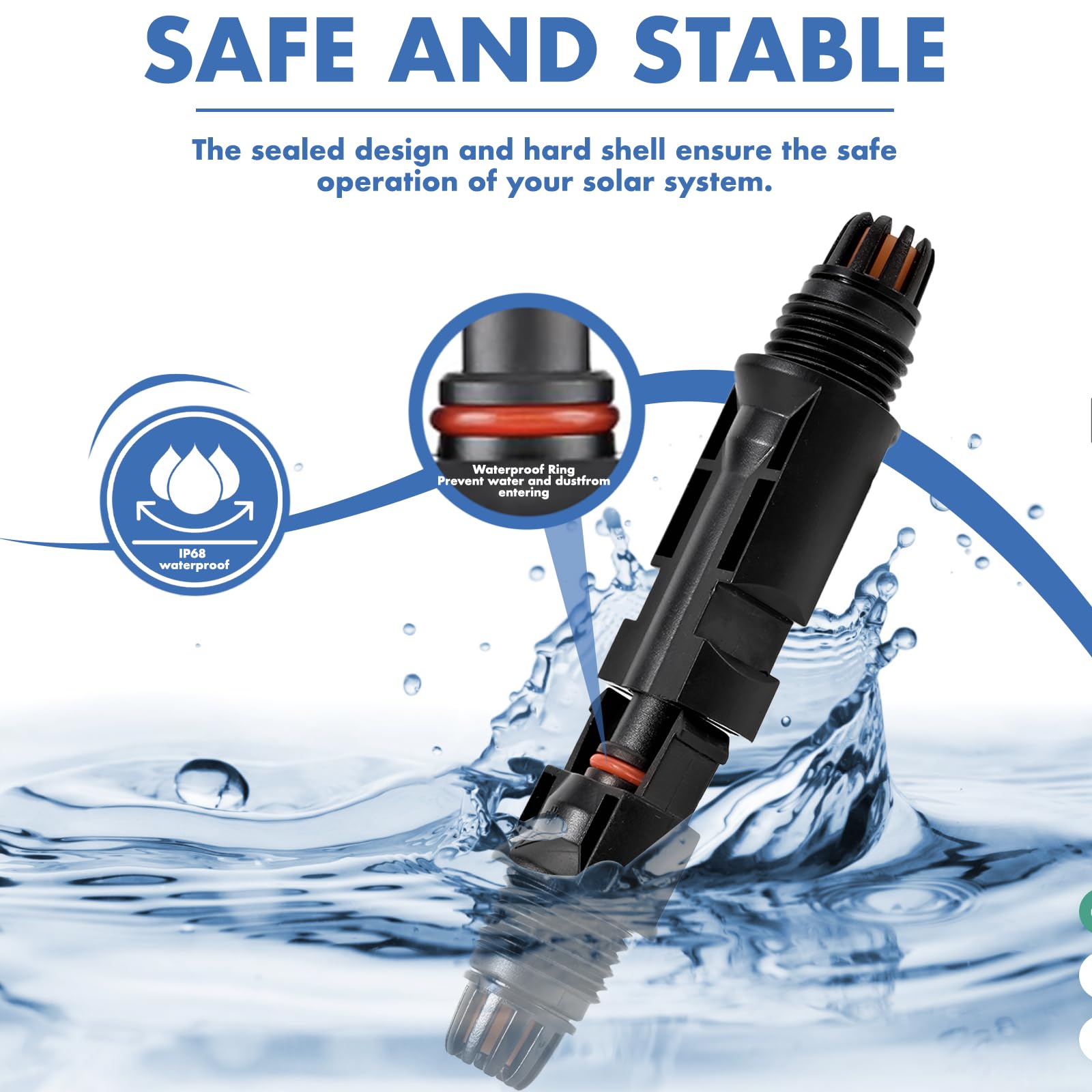 Usngsny compatibility with 10-14 AWG solar cables for flexible system designs.