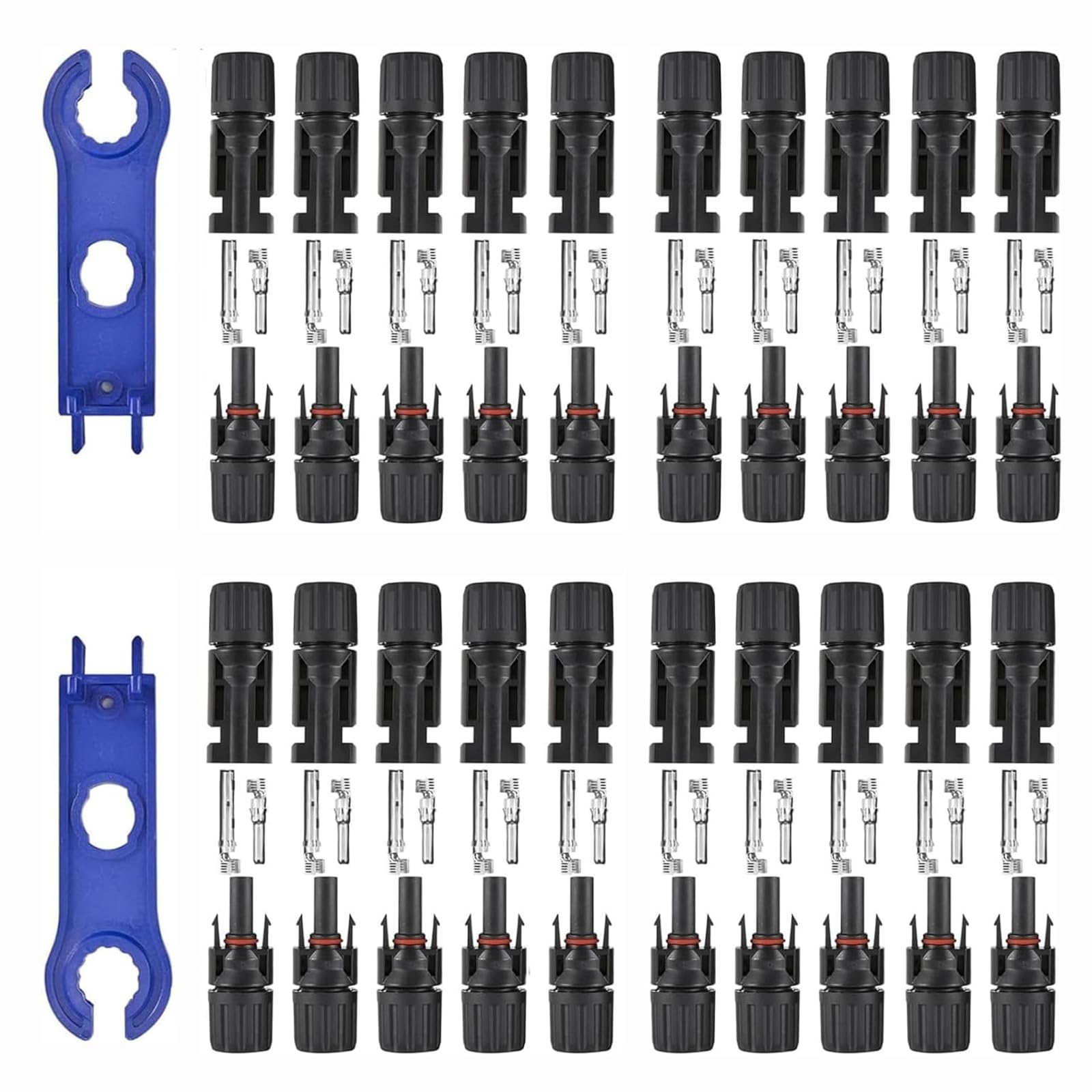 Usngsny solar connectors kit with 20 pairs for fast, reliable panel-to-cable connections.