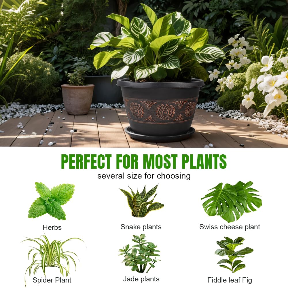 Usocik indoor outdoor planter set suits patios, balconies, and living spaces.