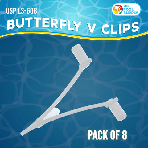 U.S. Pool Supply universal V-clip ready for quick accessory changes on pool poles.