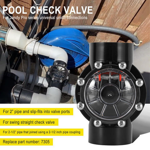 Ussuray 7305 check valve installed on 2 inch PVC piping for reliable one-way flow