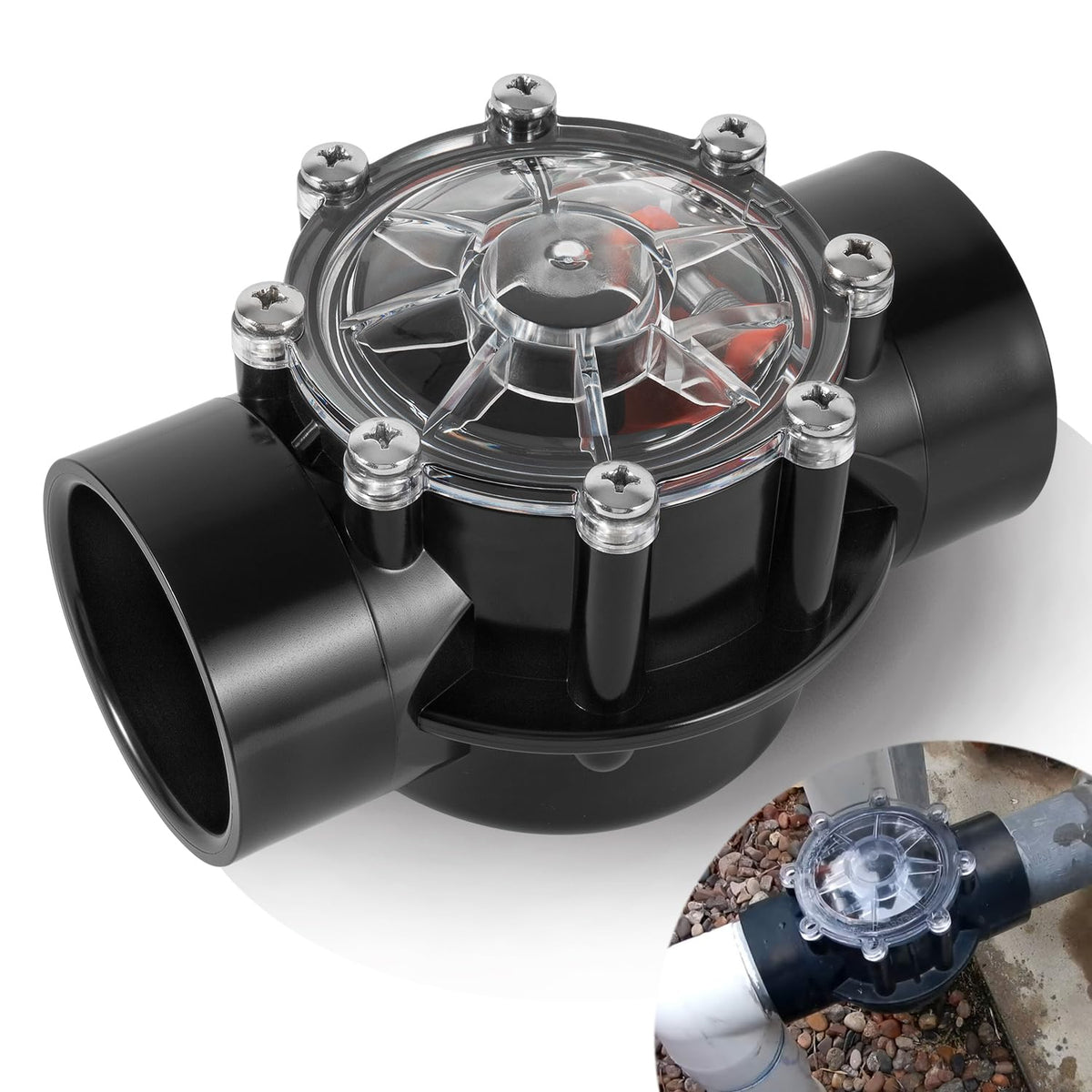 Ussuray 7305 check valve with clear cover for easy inspection and maintenance
