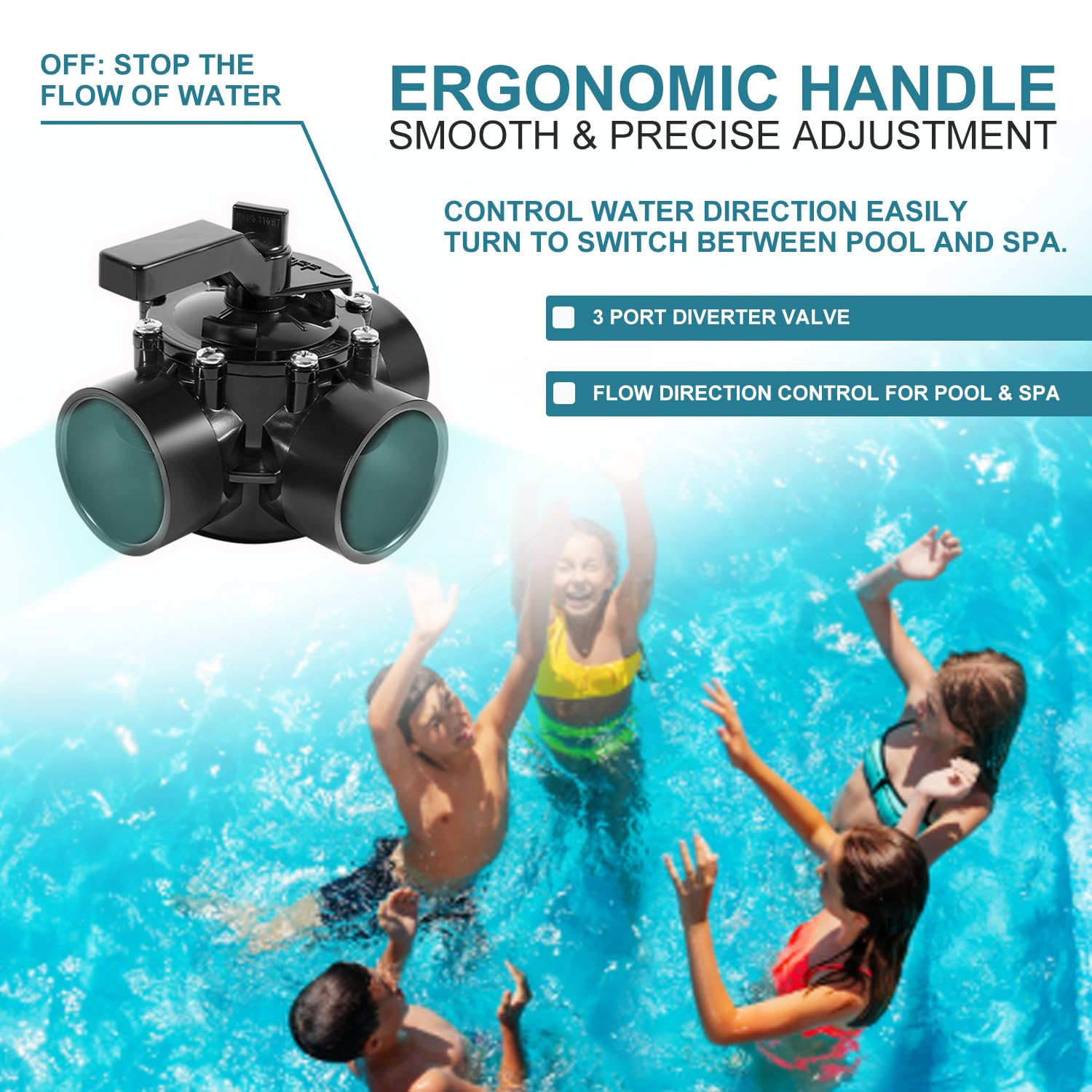 Ussuray ergonomic handle enables smooth mode switching for precise water distribution.