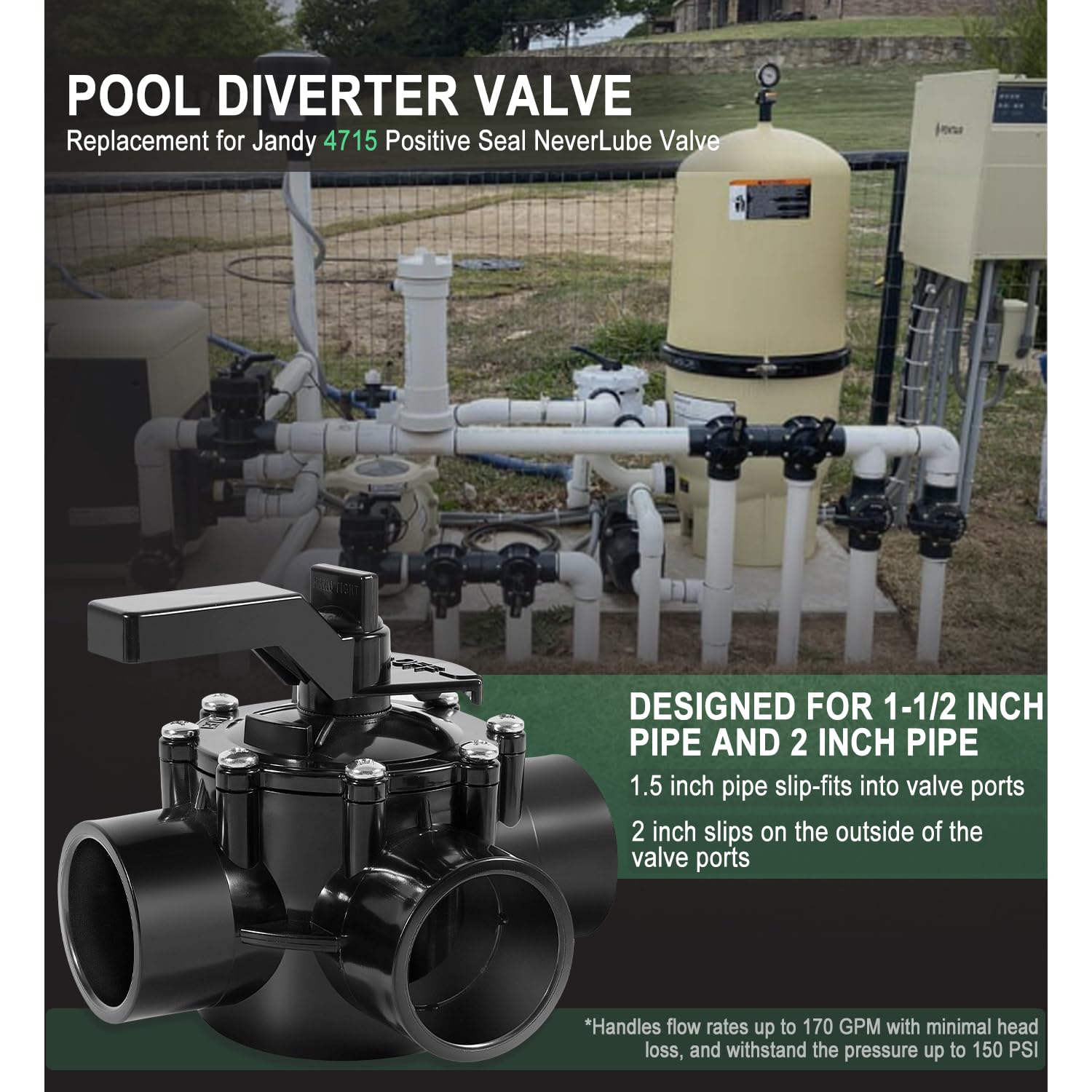 Ussuray 4715 diverter valve replacement for reliable pool system performance