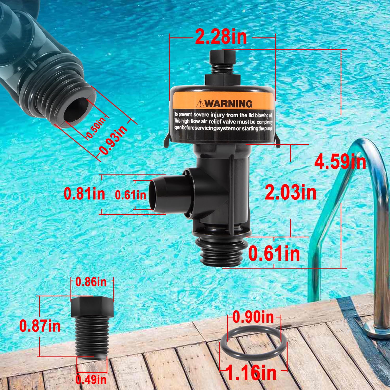 Ussuray pool and spa valve connector for tight seals