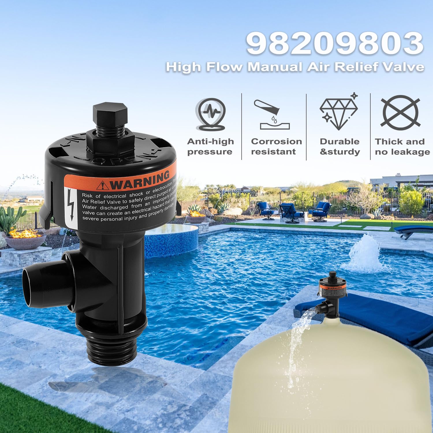 Ussuray valve back view highlights wide filter compatibility