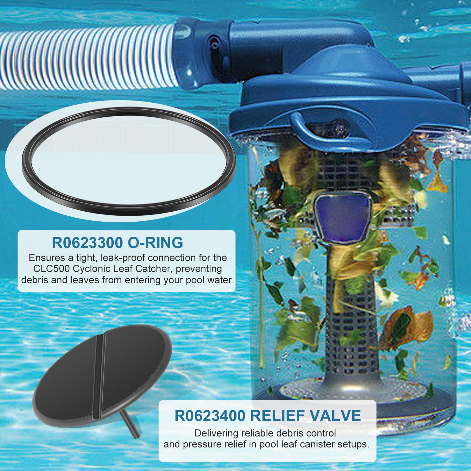 Ussuray Zodiac CLC500 cyclonic leaf catcher assembly for dependable debris control during cleaning.