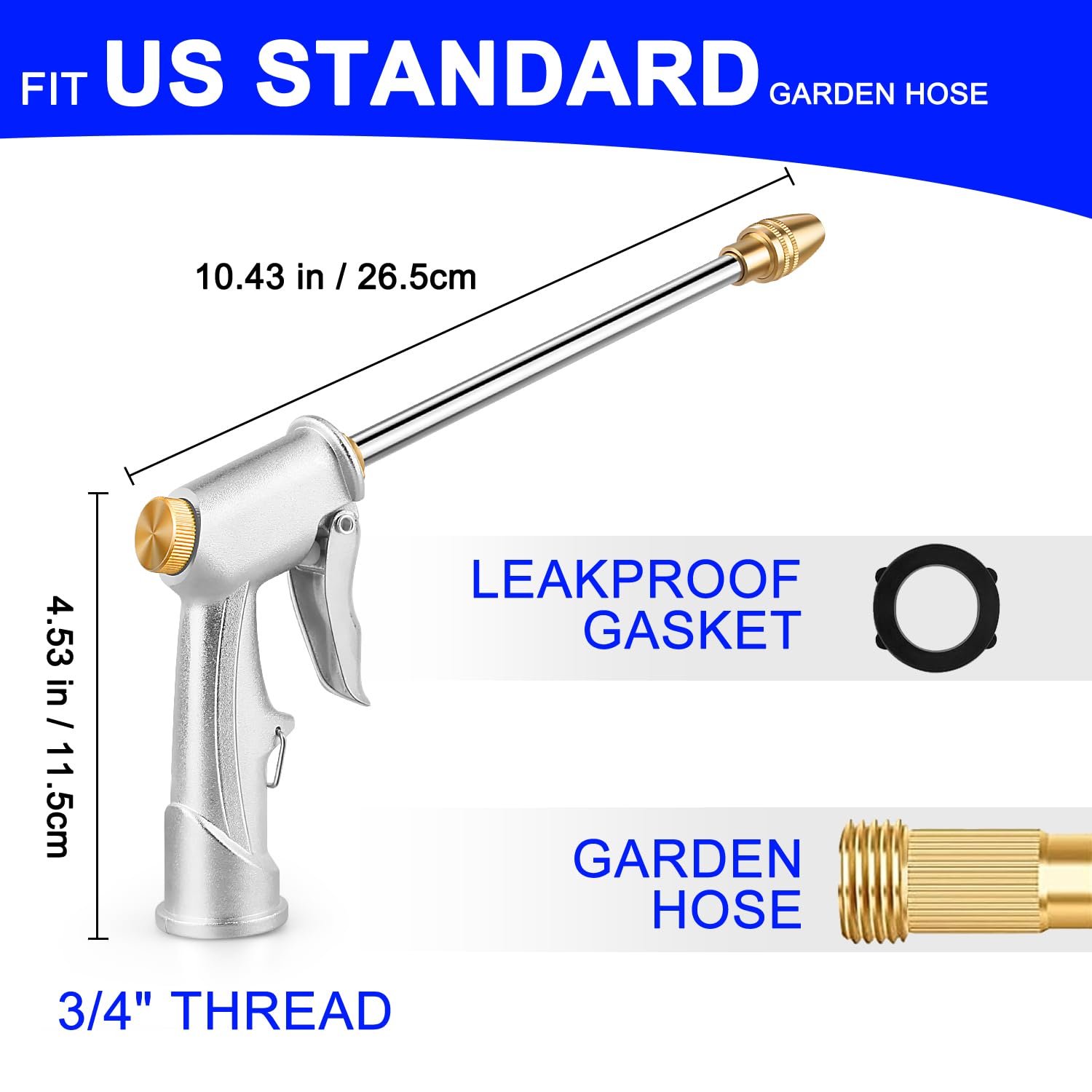 Ustope garden nozzle helps water plants and rinse dirt from surfaces.