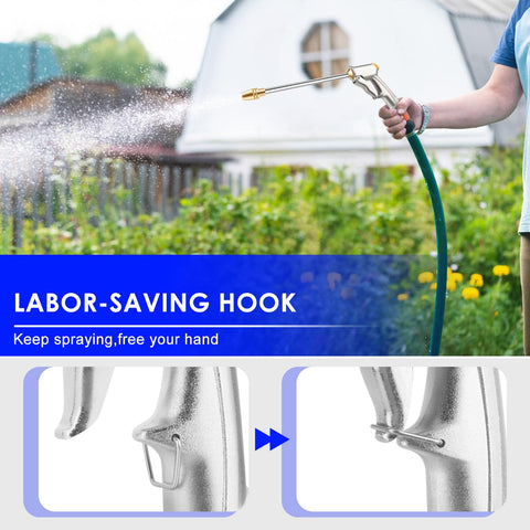 Ustope nozzle ideal for car washing and outdoor cleaning tasks.