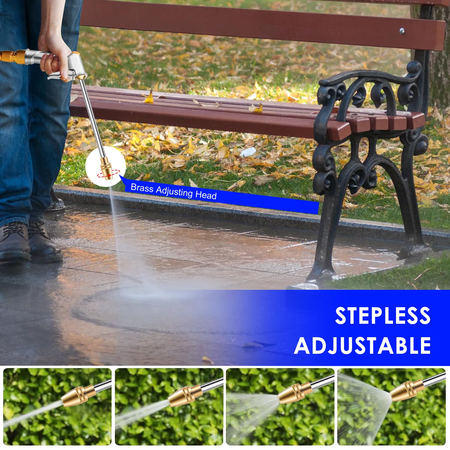 Ustope nozzle used for lawn watering and garden care.