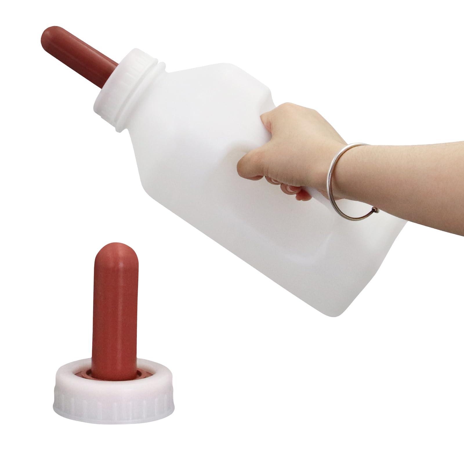 USUNFARM screw nipple calf bottle 2-quart with durable body for reliable daily feeding.