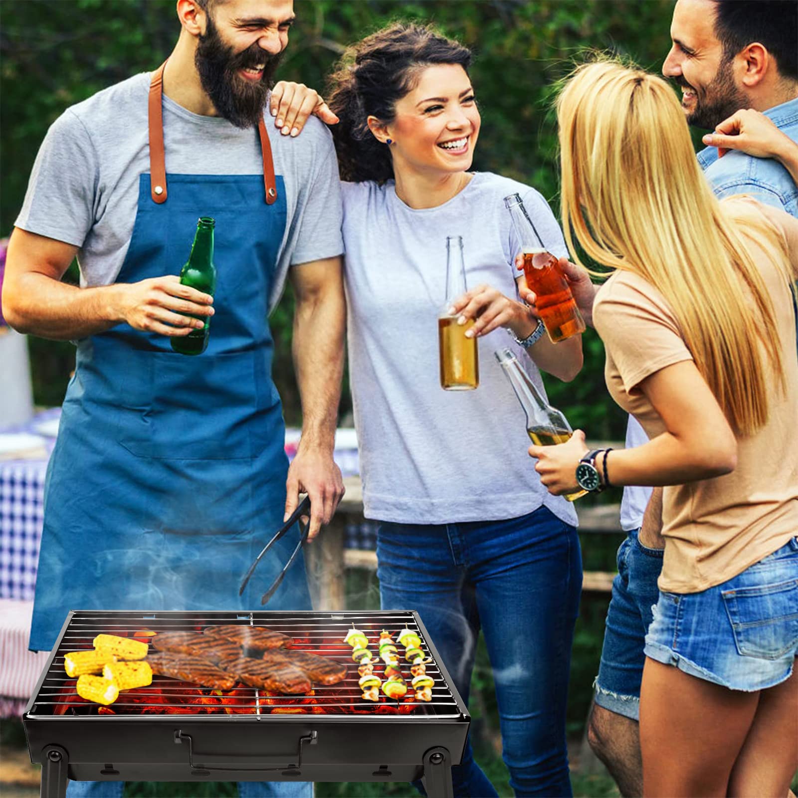 Uten Charcoal Grill portable tabletop design for balconies or patios.