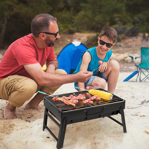 Uten Charcoal Grill thick tripod base provides stable support.