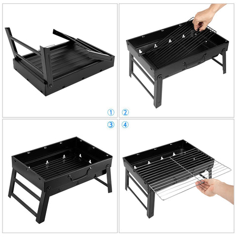 Uten Charcoal Grill stainless steel body resists rust and heat.