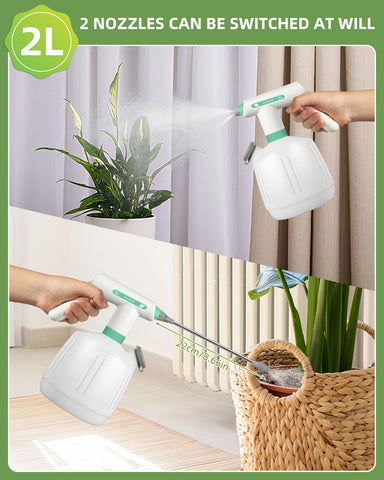 Uten sprayer watering mode delivers gentle mist for plants.