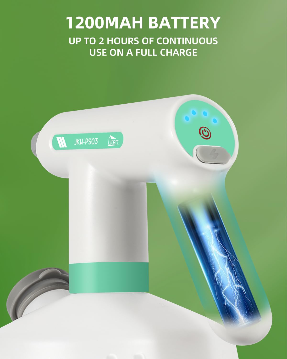 Trigger lock on the Uten sprayer prevents fatigue during long spraying sessions.