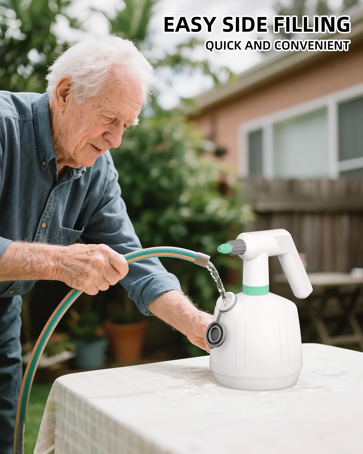 Uten cordless sprayer battery and charging indicating long runtime