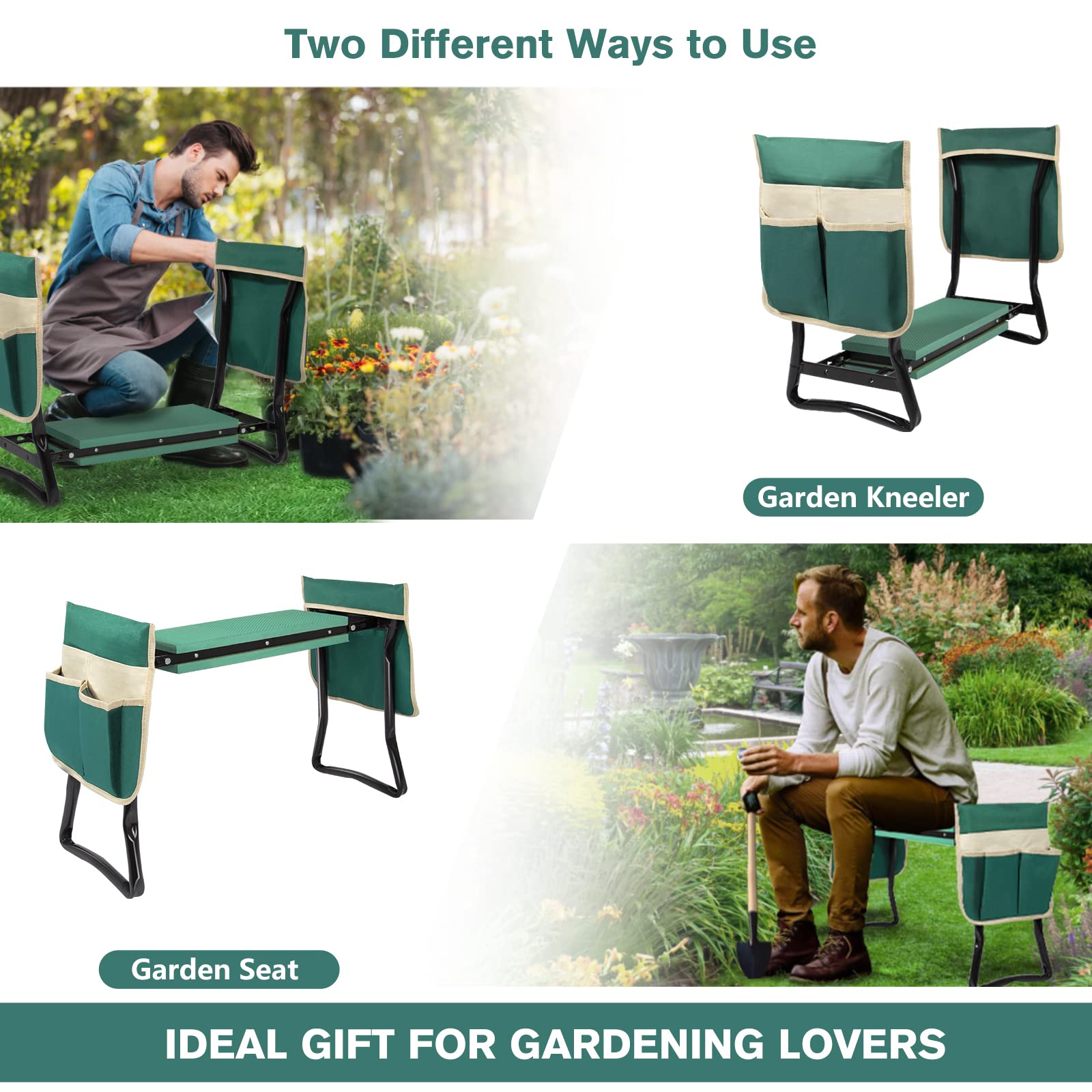 Uten Garden Kneeler Foldable Design for easy portability and compact storage