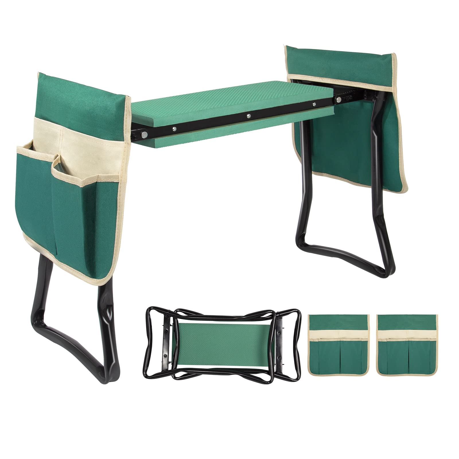 Uten Garden Kneeler Seat with Handles shows a sturdy frame for comfortable gardening sessions