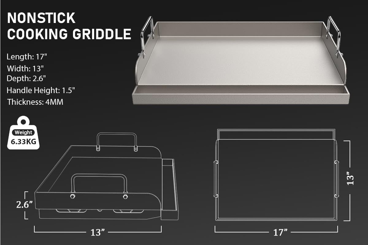 Utheer griddle with heat distribution ridges ensuring even searing outdoors