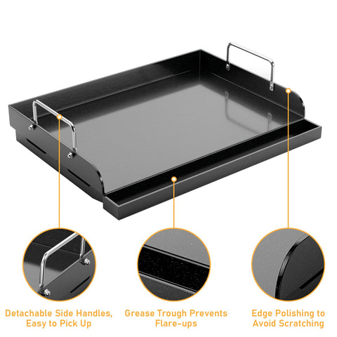 Detachable handles on the Utheer griddle enable easy transport and storage.