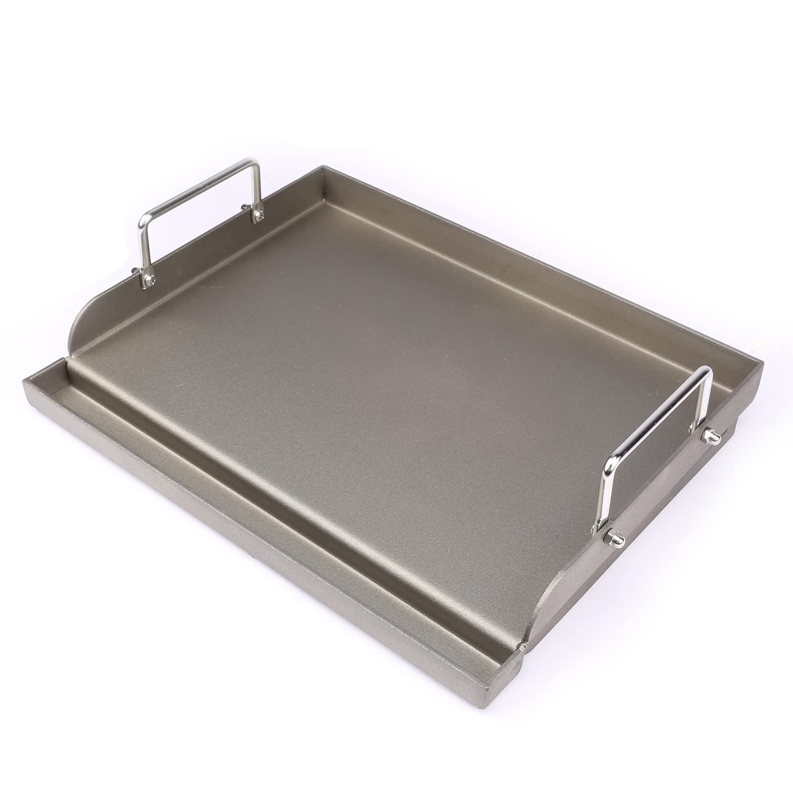 Utheer 17x13 nonstick cast-iron griddle on grill for easy food release and heat control