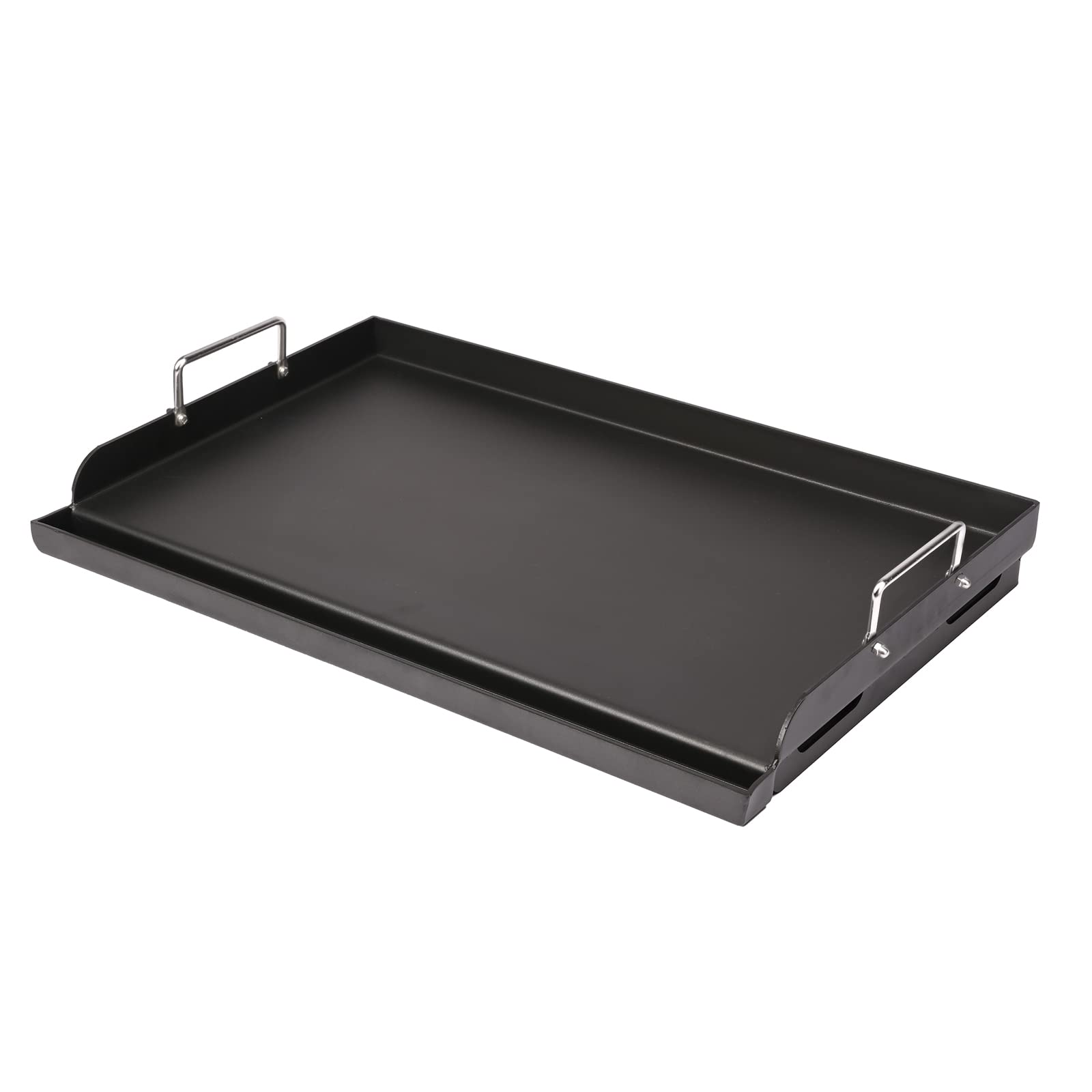 Utheer 25x16 cast iron griddle on a gas grill for versatile meals