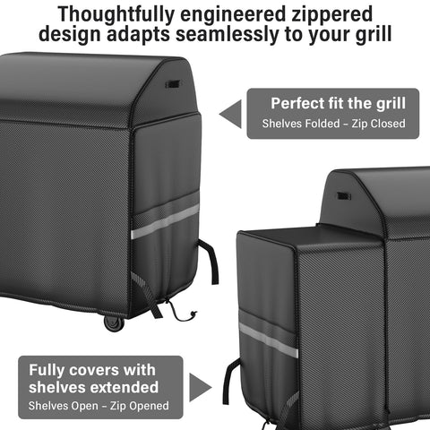 Utheer 600D all-weather grill cover delivers durable protection against sun, rain, and debris.