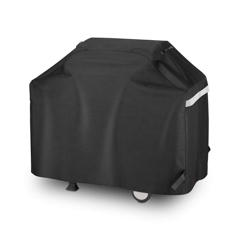 Utheer 60-inch grill cover with universal fit for Nexgrill and Weber, protecting from rain.