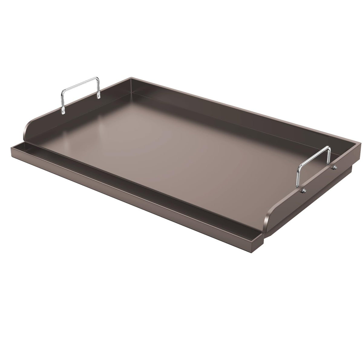 Utheer cast iron griddle 25x16 top view showing even heating for outdoor cooking