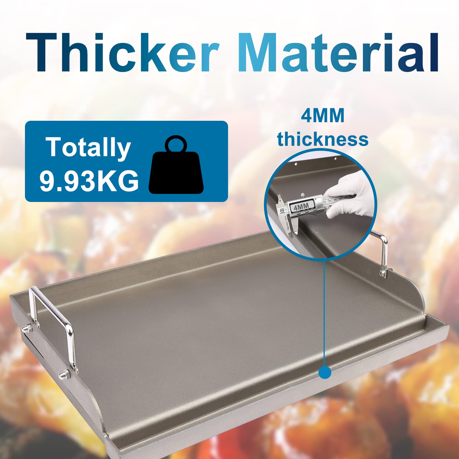 Utheer cast iron griddle detachable handles for easy transport between setups