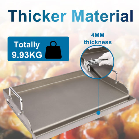 Utheer cast iron griddle detachable handles for easy transport between setups