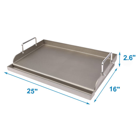 Utheer cast iron griddle universal fit with most grills for backyard cooking