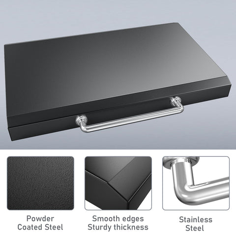 UTHEER weather-resistant steel lid suits long outdoor use