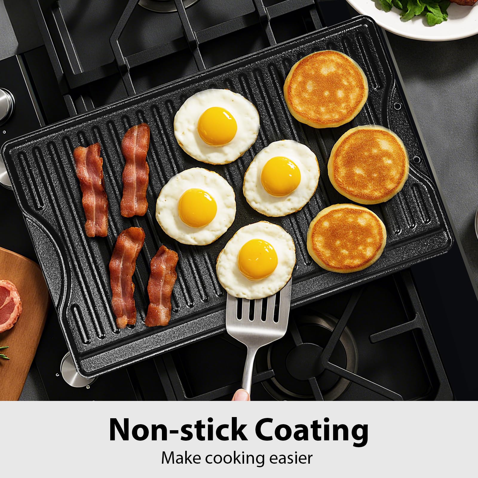 Utheer griddle compatible with gas, charcoal, oven, grill, and campfire